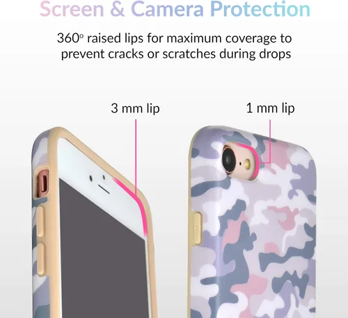 Vista 3 de Velvet Caviar - Funda protectora de gran calidad para perchone 8 y iPhone 7, Camuflaje desnudo