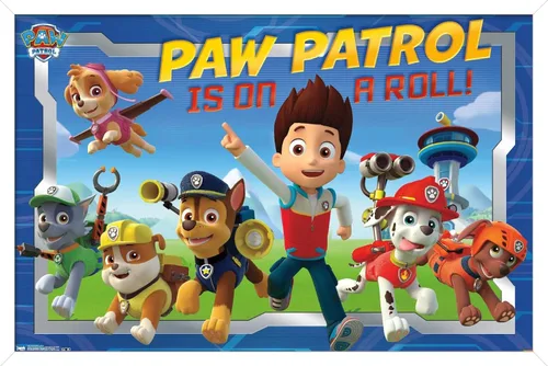 Vista 12 de Nickelodeon Paw Patrol - Póster de pared de tripulación, 22.4 pulgadas de largo x 14.7 pulgadas de ancho, versión enmarcada de madera de granero