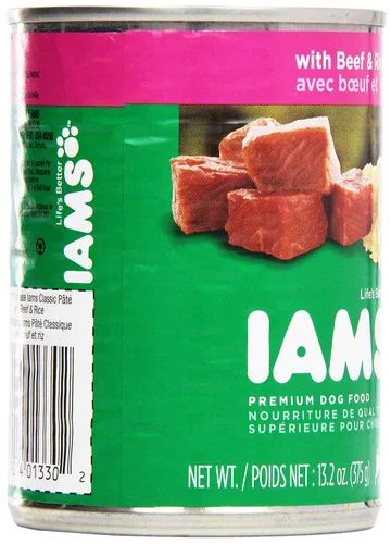 Vista 6 de Iams, Alimento prémium para perros, plato de carne de res y arroz, 13.2 onzas