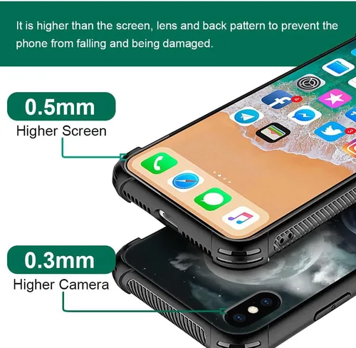 Vista 48 de Funda compatible con iPhone XR, diseño de elefantes africanos para niñas, diseño de patrón a prueba de golpes, antiarañazos, carcasa trasera