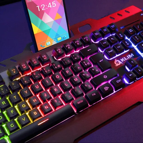 Vista 5 de KLIM Unity - Juego de teclado y mouse inalámbricos de EE UU delgado duradero ergonómico sensación mecánica teclado y mouse inalámbricos
