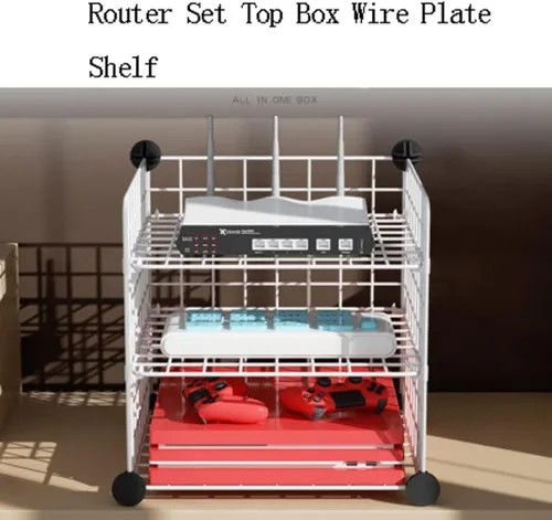 Vista 4 de Soporte flotante para estante enrutador, estante inalámbrico para módem WiFi, estante de almacenamiento para almacenamiento doméstico para objetos