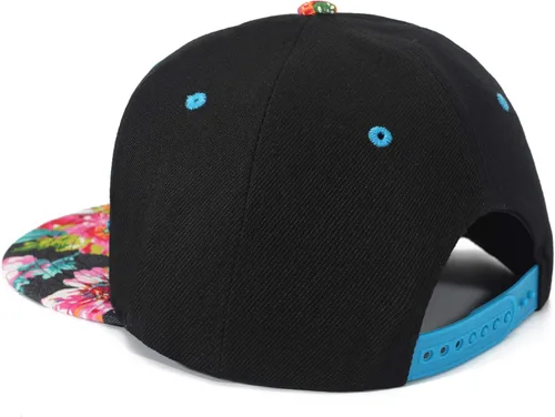 Vista 7 de ZLYC - Gorra de béisbol para mujer con impresión Tropical Floral neón con palabra Bordada - Snapback