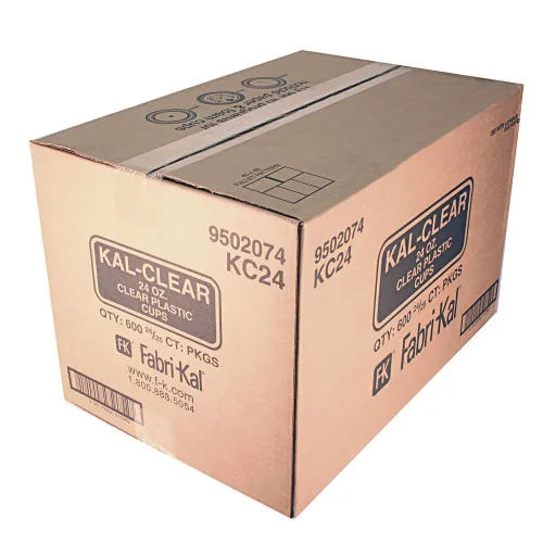 Vista 2 de Fabri-Kal 9502074 KC24 PET Clear Squat - Vaso de 24 onzas - 600 / CS