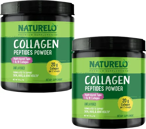 Vista 9 de NATURELO Polvo de péptido de colágeno, colágeno hidrolizado tipo I y III, piel y cabello y salud de las articulaciones, sin sabor, 16 onzas 45