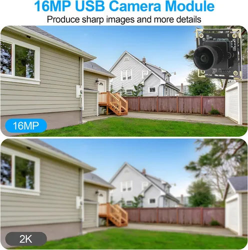 Vista 2 de MMlove Módulo de cámara USB de 16MP Lightburn Cámara 170° Gran angular M12 Lente ojo de pez con sensor de imagen IMX298 Plug & Play Cámara web