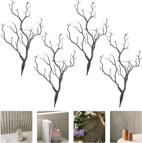 Vista 8 de ABOOFAN 4 piezas de ramas de sauce artificiales rizadas para Halloween, oscuridad, bruja cornamenta, diadema decorativa, ramas de árbol seco