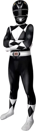 Vista 4 de CEMDER Disfraz de superhéroe negro Zentai con máscara separada disfraz de Halloween