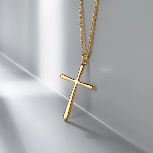 Vista 38 de Fettero - Collar con dije de cruz de fe, chapado en oro de 14 K, cadena fina, minimalista, simple, pequeña, para oración, regalo de joyería religiosa