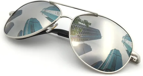 Vista 12 de J+S Military Style Polarized Aviator Sunglasses, for Men/Women Marco negro/ lente negro