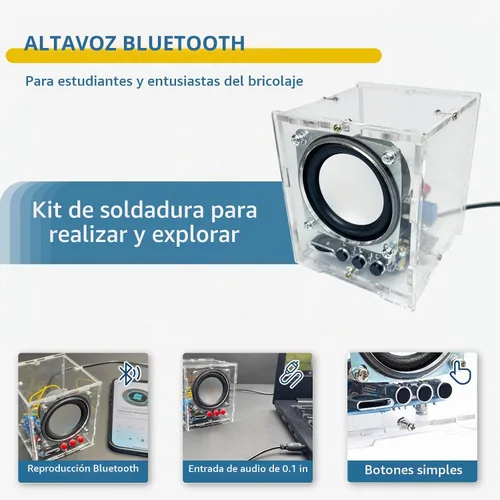 Vista 2 de Altavoces de audio Altavoz de luz Entrada de audio múltiple Calidad de sonido HD Kit de proyecto para adultos Kit de práctica de soldadura
