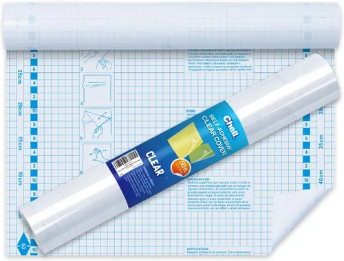 Vista 11 de Chell Rollo de papel de contacto transparente para libros, 17.5 pulgadas x 5 pies, papel protector de cubierta de libros autoadhesivo transparente