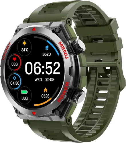 Vista 10 de Reloj inteligente con función de teléfono, hacer/responder llamadas con control de voz AI, reloj inteligente con 28 modos deportivos, podómetro