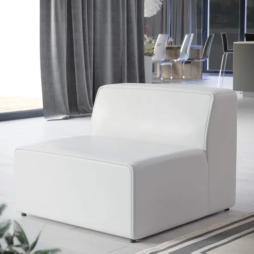 Vista 11 de Modway Mingle Sofá seccional de cuero vegano Silla sin brazos en gris