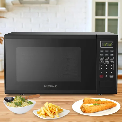 Vista 6 de Farberware - Horno microondas de encimera de 1.1 pies cúbicos – 1000 vatios de potencia, configuraciones de cocción automática, descongelación, Negro
