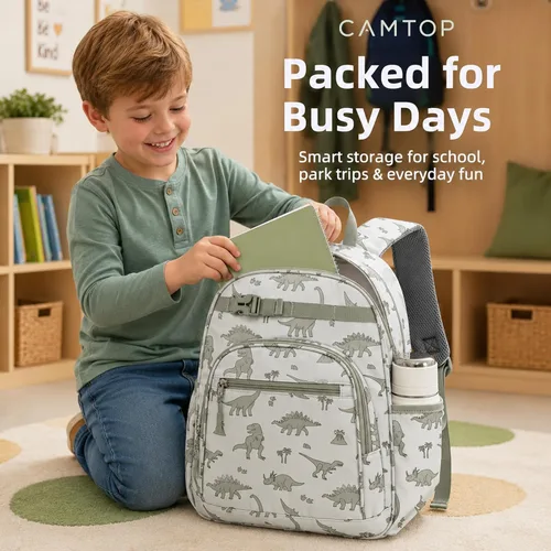 Vista 2 de Mochila para niñas para la escuela, mochila para niños preescolar, jardín de infantes, bolsa de libros primaria, 14.2"x4.5"x10.2", Mochila infantil