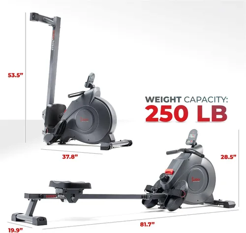 Vista 16 de Sunny Health & Fitness Smart Magnetic Rowing Machine with Extra Long Rail