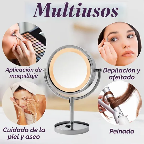 Vista 8 de JERDON Espejo de maquillaje iluminado con aumento 5X - Cromo - HL745CO