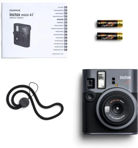 Vista 4 de INSTAX Mini cámara instantánea 41, operación simple con exposición automática, flash integrado, lente selfie y modo de cerca, una cámara de diseño