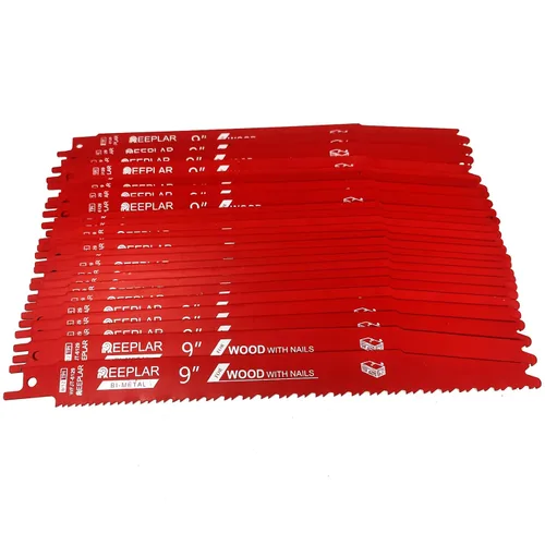 Vista 12 de Paquete de 10 hojas de sierra recíproca de 6 pulgadas 6/12 TPI para madera con clavos incrustados, hojas bimetálicas para cortar montantes y clavos