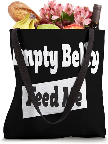 Vista 4 de Hungry Feed Me Food Frase Divertida Bolsas de mano para la universidad