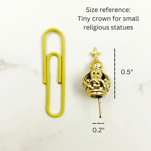 Vista 2 de Mini corona para pequeñas estatuas religiosas de Nuestra Señora de Fátima Virgen María (pequeño)
