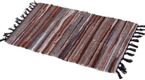 Vista 13 de Chindi - Alfombra de trapo, lavable a máquina, reversible, de algodón, tejida a mano, multicolor, a rayas, para dormitorio, sala de estar, cocina