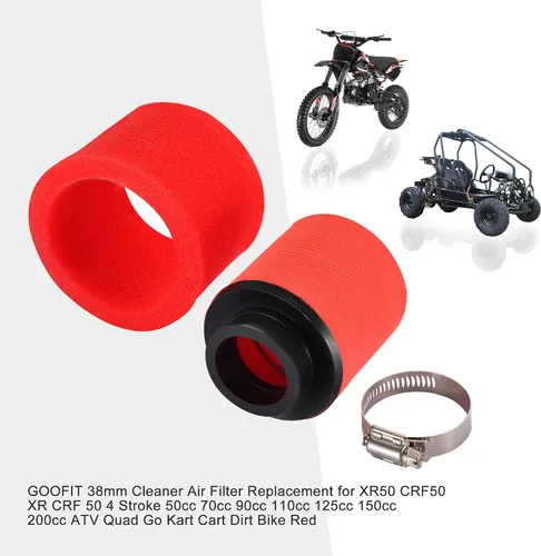 Vista 5 de GOOFIT Filtro de aire limpiador de 1.496 pulgadas de alto rendimiento de esponja de repuesto para XR50 CRF50 XR CRF 50 4 tiempos 50cc 70cc 90cc