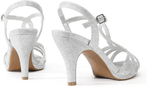 Vista 3 de Dream Pairs Amore - Sandalias de tacón para mujer con puntera descubierta