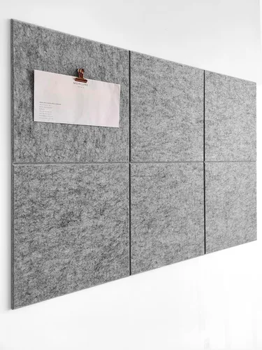 Vista 6 de Tabla de corcho alternativa de 24 x 36 pulgadas, paquete de 6 azulejos de pared de fieltro con pestañas adhesivas extraíbles seguras, tableros