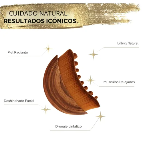 Vista 5 de ICON - Cepillo facial de contorno linfático para drenaje linfático Marrón - 1 juego