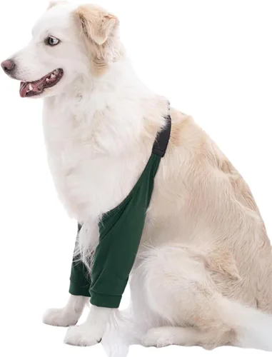 Vista 26 de HDKUW Protector de codo para perros para callos, traje de recuperación para patas delanteras, alternativa al collar de cono para dejar de lamer Gris