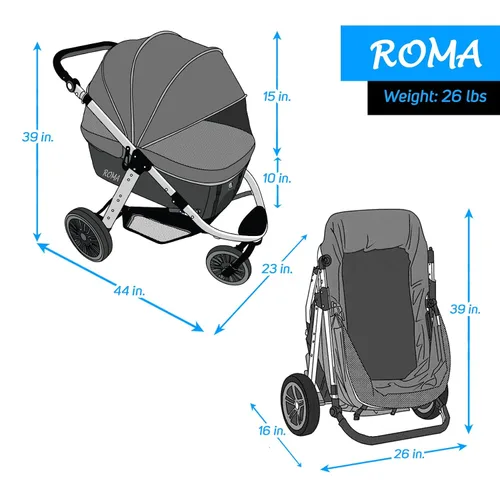 Vista 6 de Cochecito deportivo Roma Jogging con capacidad para hasta 50 libras