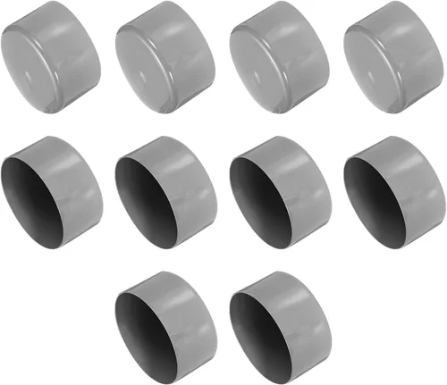Vista 189 de uxcell 10 tapas de goma para extremos de 0.591 in de identificación, tapa de extremo redondo, protectores de rosca de tornillo, color negro