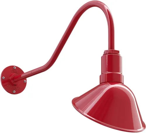 Vista 23 de Steel Lighting Co. Luz de Letrero de Tienda Venice para Pared de Acento de Restaurante al Aire Libre Cúpula de 9 pulgadas Brazo Recto de 6