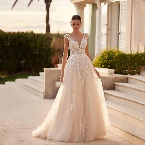 Vista 19 de Vestido de novia formal sin tirantes con encaje, largo de sirena para mujer 2019 WD162