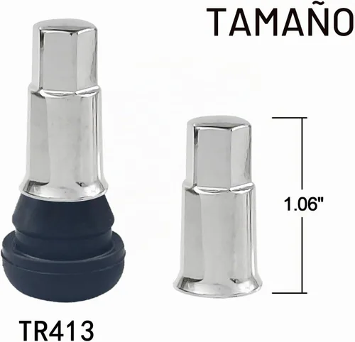 Vista 7 de TR413 Tapas de Válvula de Cromo 5 Pack, Tapa de Aire de Neumático de Plástico Largo, Se Ajusta a Todas las Válvulas de Neumáticos de Goma TPMS
