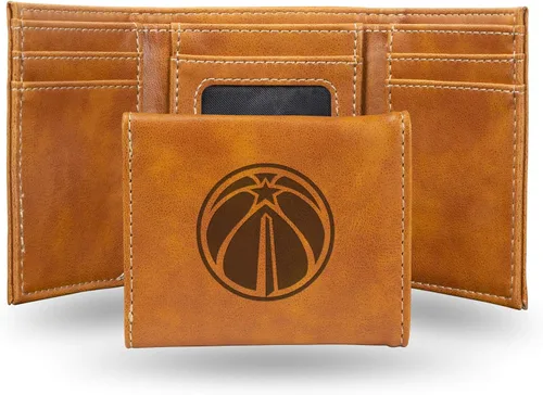 Vista 26 de NBA Rico Industries - Billetera triple grabada con láser y tres pliegues, accesorio para hombre