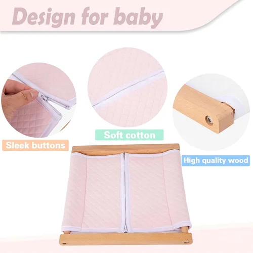 Vista 4 de Montessori - Juguetes de madera para vestirse, tabla de aprendizaje, habilidades básicas de vestir: botones, broches de presión, cremalleras