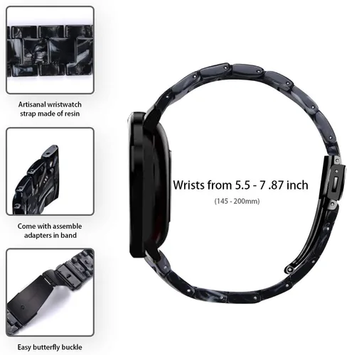 Vista 4 de Resin Watch Band Compatible with Amazfit Active/GTS 3/GTS 4/GTR Mini/GTS 2/ GTS 2e/ GTS 2 Mini/GTS 4 Mini Bands, 20mm Replacement Adjustable Fenlv
