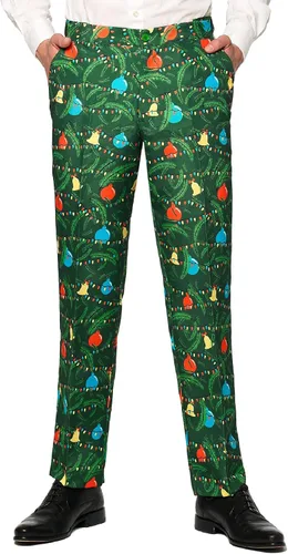 Vista 6 de SUITMEISTER Trajes de Navidad iluminados para hombres en diferentes estampados disfraces feos de Navidad incluyen chaqueta pantalones y corbata