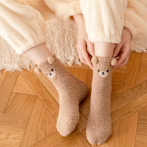 Vista 6 de TRENIS Women Socks Winter Cute Socks Female Autumn Thickened Warm Home Floor Sleep