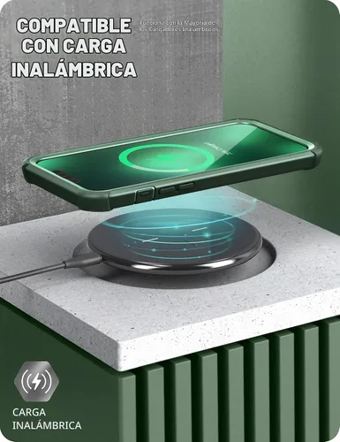Vista 7 de i-Blason Ares - Funda para iPhone 13 Pro Max de 6.7 pulgadas [protector de pantalla integrado] [protección de grado militar] Funda transparente