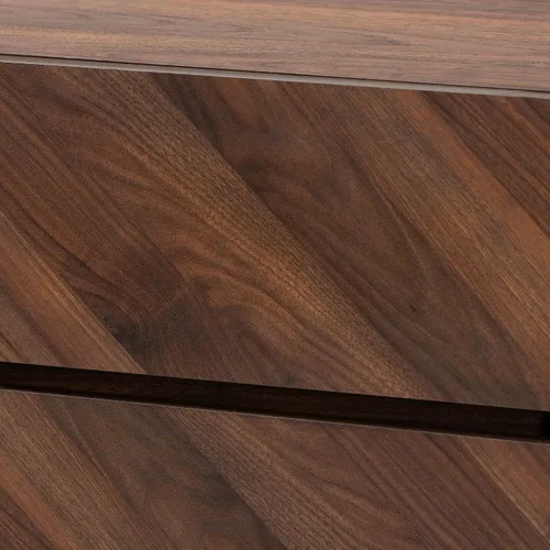 Vista 6 de Baxton Studio Hartman Mid-Century - Gabinete moderno de madera con acabado marrón nogal