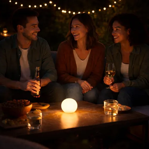 Vista 5 de Paquete de 2 luces LED recargables de 3 pulgadas, 16 esferas de brillo de color, 4 modos, bolas de iluminación ambiental impermeables, orbes