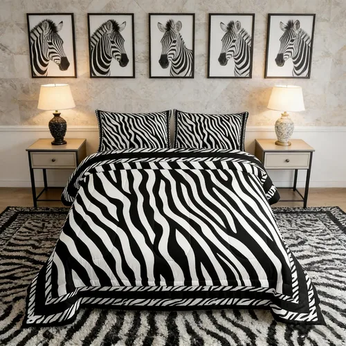 Vista 28 de Manfei Juego de edredón con estampado de leopardo, tamaño individual, juego de ropa de cama con estampado de guepardo marrón y negro, 2 piezas Negro