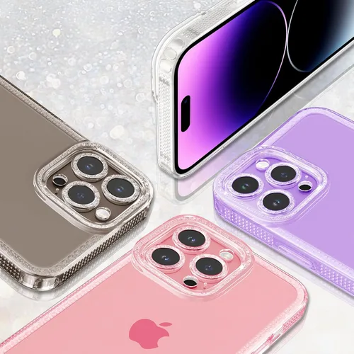 Vista 5 de ZTOFERA Funda transparente brillante para iPhone 11 Pro Max, funda protectora de silicona TPU suave, color rosa