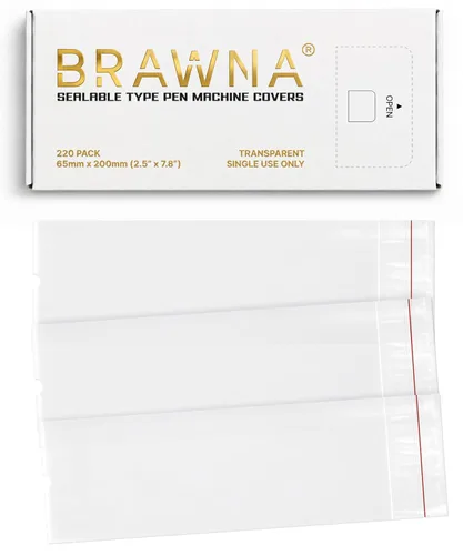 Vista 7 de BRAWNA Paquete de 200 cubiertas inalámbricas para máquinas de bolígrafos PMU - Suministros de PMU - Color - Transparente..