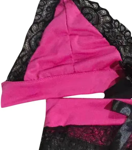 Vista 4 de Lencería sexy de encaje con cuello halter para mujer, talla grande, babydoll para sexo y juego travieso