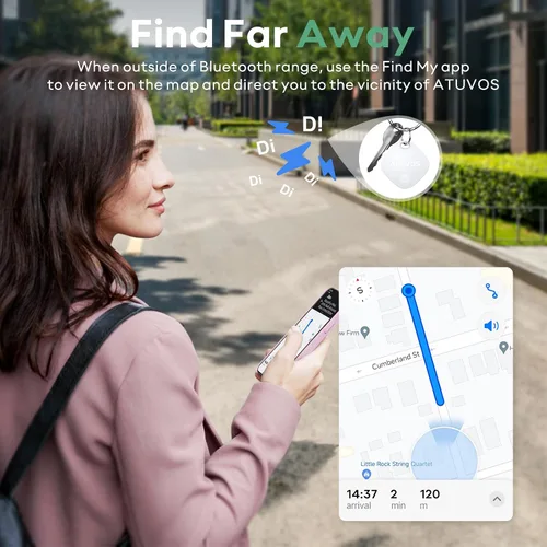 Vista 3 de Etiqueta de seguimiento Air Tracker de ATUVOS Paquete de 1, rastreador de equipaje con Bluetooth funciona con la aplicación Apple Find My